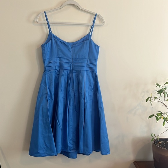 David’s Bridal Formal Dress Cornflower Blue Spaghetti Strap Wedding Bridesmaid 6 - Picture 3 of 5